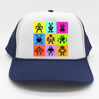 Pixelated Robot Collection Trucker Hat