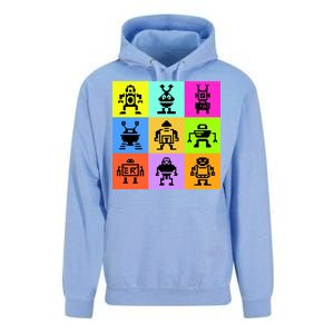 Pixelated Robot Collection Unisex Surf Hoodie