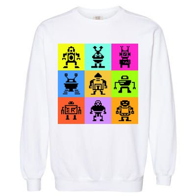 Pixelated Robot Collection Garment-Dyed Sweatshirt