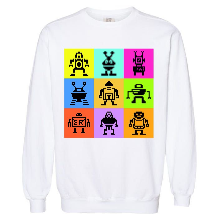 Pixelated Robot Collection Garment-Dyed Sweatshirt
