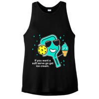Pickleball If You Want A Soft Serve Go Get Ice Cream Funny Ladies PosiCharge Tri-Blend Wicking Tank