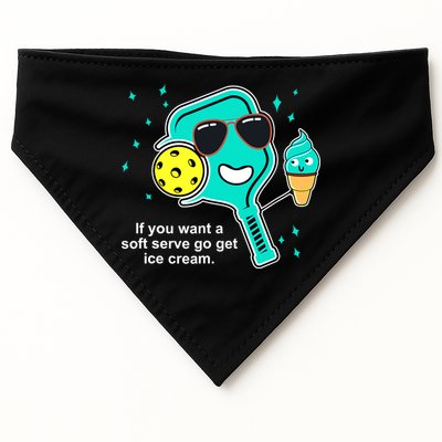 Pickleball If You Want A Soft Serve Go Get Ice Cream Funny USA-Made Doggie Bandana