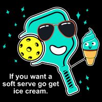 Pickleball If You Want A Soft Serve Go Get Ice Cream Funny 7-Panel Snapback Hat