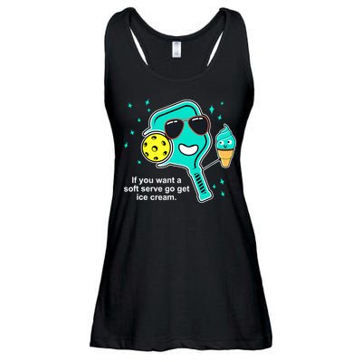 Pickleball If You Want A Soft Serve Go Get Ice Cream Funny Ladies Essential Flowy Tank