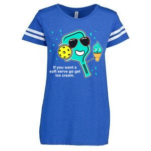 Pickleball If You Want A Soft Serve Go Get Ice Cream Funny Enza Ladies Jersey Football T-Shirt