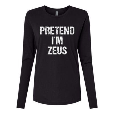 Pretend Im Zeus Costume Greek God Halloween Party Womens Cotton Relaxed Long Sleeve T-Shirt