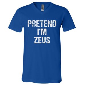 Pretend Im Zeus Costume Greek God Halloween Party V-Neck T-Shirt