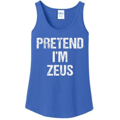 Pretend Im Zeus Costume Greek God Halloween Party Ladies Essential Tank