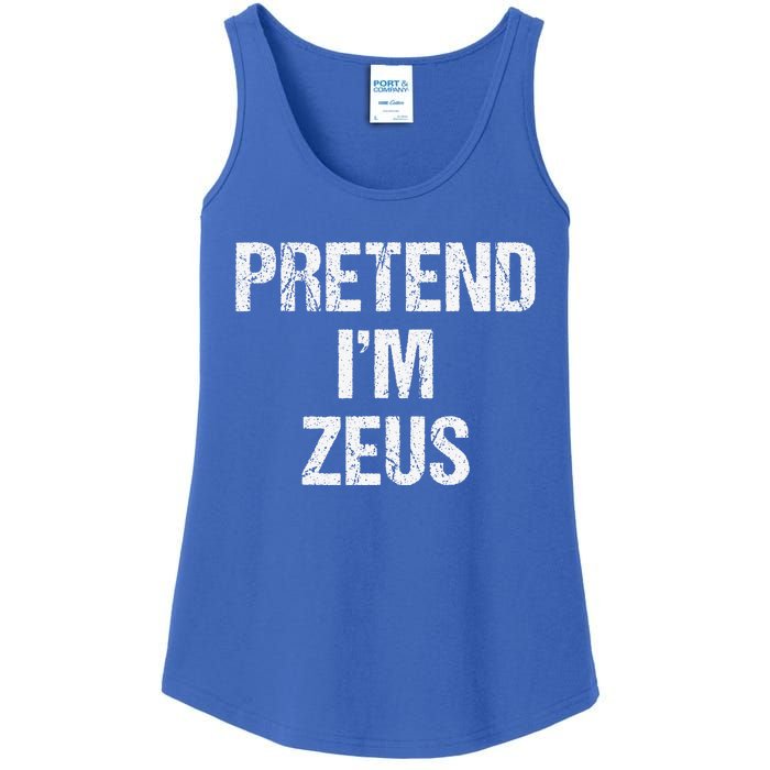 Pretend Im Zeus Costume Greek God Halloween Party Ladies Essential Tank