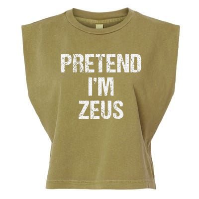 Pretend Im Zeus Costume Greek God Halloween Party Garment-Dyed Women's Muscle Tee