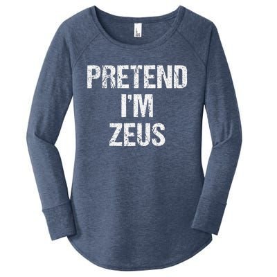 Pretend Im Zeus Costume Greek God Halloween Party Women's Perfect Tri Tunic Long Sleeve Shirt