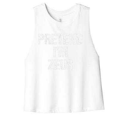 Pretend Im Zeus Costume Greek God Halloween Party Women's Racerback Cropped Tank