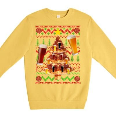 Pizza and Beer Ugly Christmas Sweater Premium Crewneck Sweatshirt