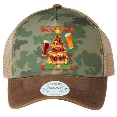 Pizza and Beer Ugly Christmas Sweater Legacy Tie Dye Trucker Hat