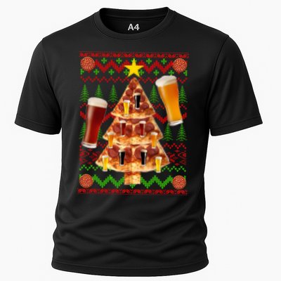 Pizza and Beer Ugly Christmas Sweater Performance Shirt