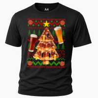 Pizza and Beer Ugly Christmas Sweater Cooling Performance Crew T-Shirt