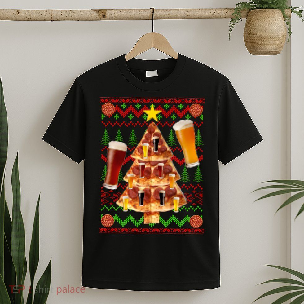 Pizza and Beer Ugly Christmas Sweater T-Shirt