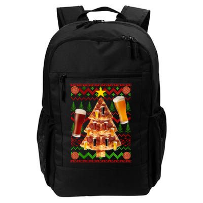 Pizza and Beer Ugly Christmas Sweater Backpack