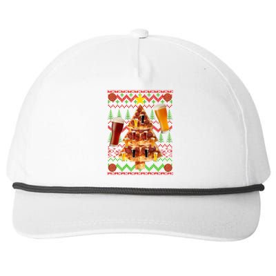 Pizza and Beer Ugly Christmas Sweater Snapback Five-Panel Rope Hat