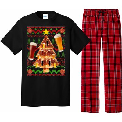 Pizza and Beer Ugly Christmas Sweater Pajama Set