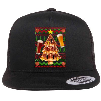 Pizza and Beer Ugly Christmas Sweater Flatbill Hat