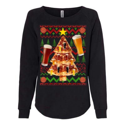 Pizza and Beer Ugly Christmas Sweater Womens California Wash Sweatshirt