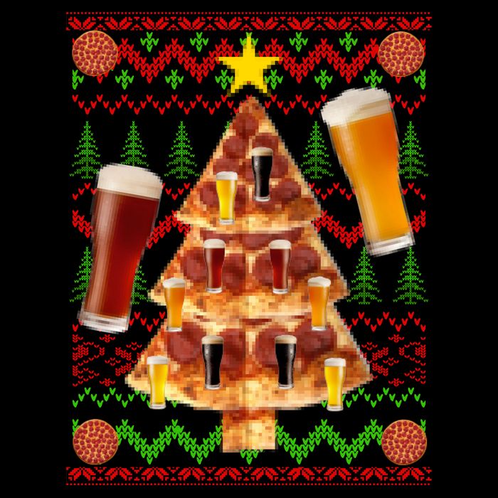Pizza and Beer Ugly Christmas Sweater Toddler T-Shirt