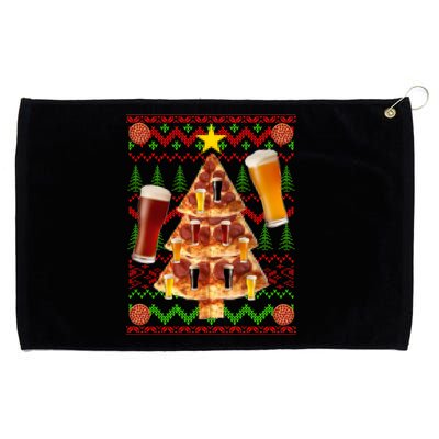 Pizza and Beer Ugly Christmas Sweater Grommeted Golf Towel