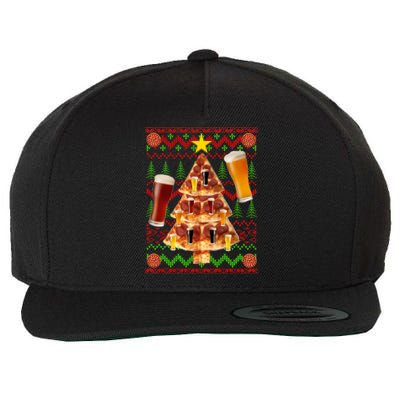 Pizza and Beer Ugly Christmas Sweater Wool Snapback Cap