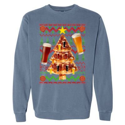 Pizza and Beer Ugly Christmas Sweater Garment-Dyed Sweatshirt