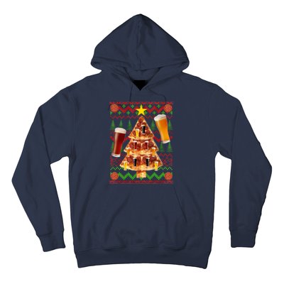 Pizza and Beer Ugly Christmas Sweater Hoodie