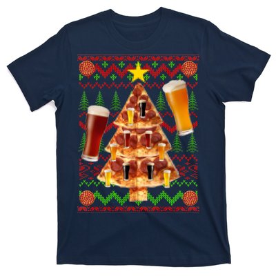 Pizza and Beer Ugly Christmas Sweater T-Shirt