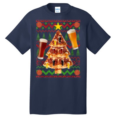 Pizza and Beer Ugly Christmas Sweater Tall T-Shirt