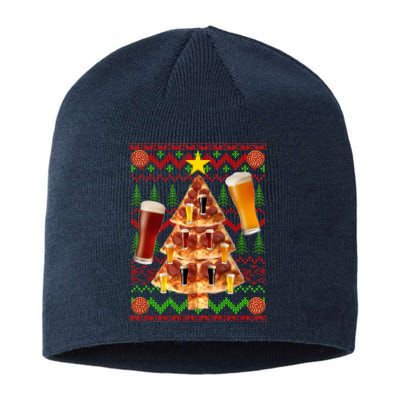 Pizza and Beer Ugly Christmas Sweater Sustainable Beanie