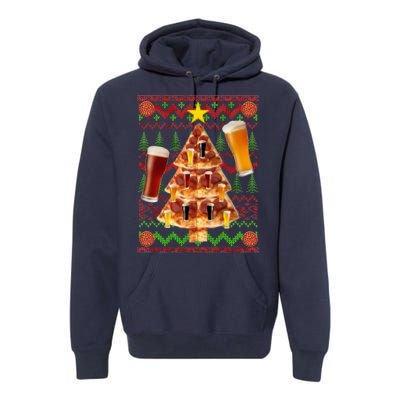 Pizza and Beer Ugly Christmas Sweater Premium Hoodie