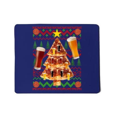 Pizza and Beer Ugly Christmas Sweater Mousepad