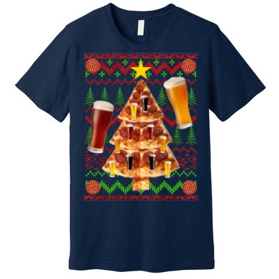 Pizza and Beer Ugly Christmas Sweater Premium T-Shirt