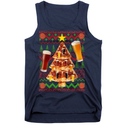 Pizza and Beer Ugly Christmas Sweater Tank Top