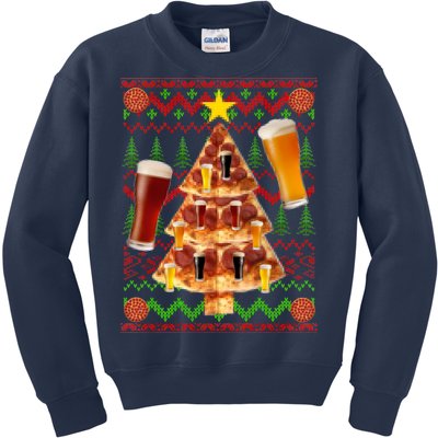 Pizza and Beer Ugly Christmas Sweater Kids Sweatshirt