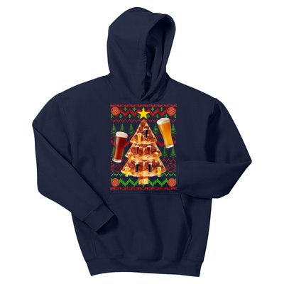 Pizza and Beer Ugly Christmas Sweater Kids Hoodie