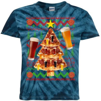 Pizza and Beer Ugly Christmas Sweater Kids Tie-Dye T-Shirt