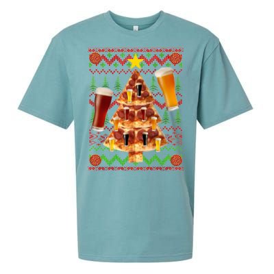 Pizza and Beer Ugly Christmas Sweater Sueded Cloud Jersey T-Shirt