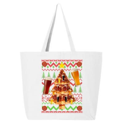 Pizza and Beer Ugly Christmas Sweater 25L Jumbo Tote