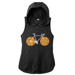 Pizza Bicycle  Ladies PosiCharge Tri-Blend Wicking Draft Hoodie Tank