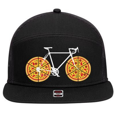 Pizza Bicycle  7 Panel Mesh Trucker Snapback Hat