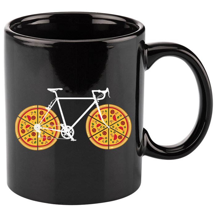 Pizza Bicycle  11oz C Handle Ceramic Mug