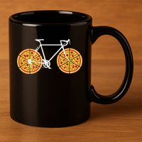 Pizza Bicycle  11oz C Handle Ceramic Mug