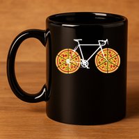 Pizza Bicycle  11oz C Handle Ceramic Mug