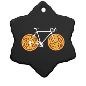 Pizza Bicycle  Ceramic Star Ornament