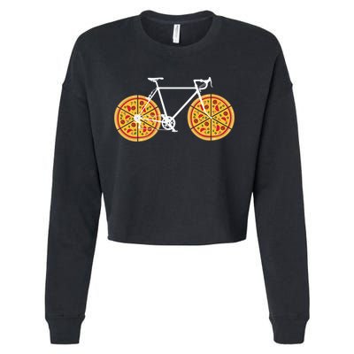 Pizza Bicycle  Cropped Pullover Crew
